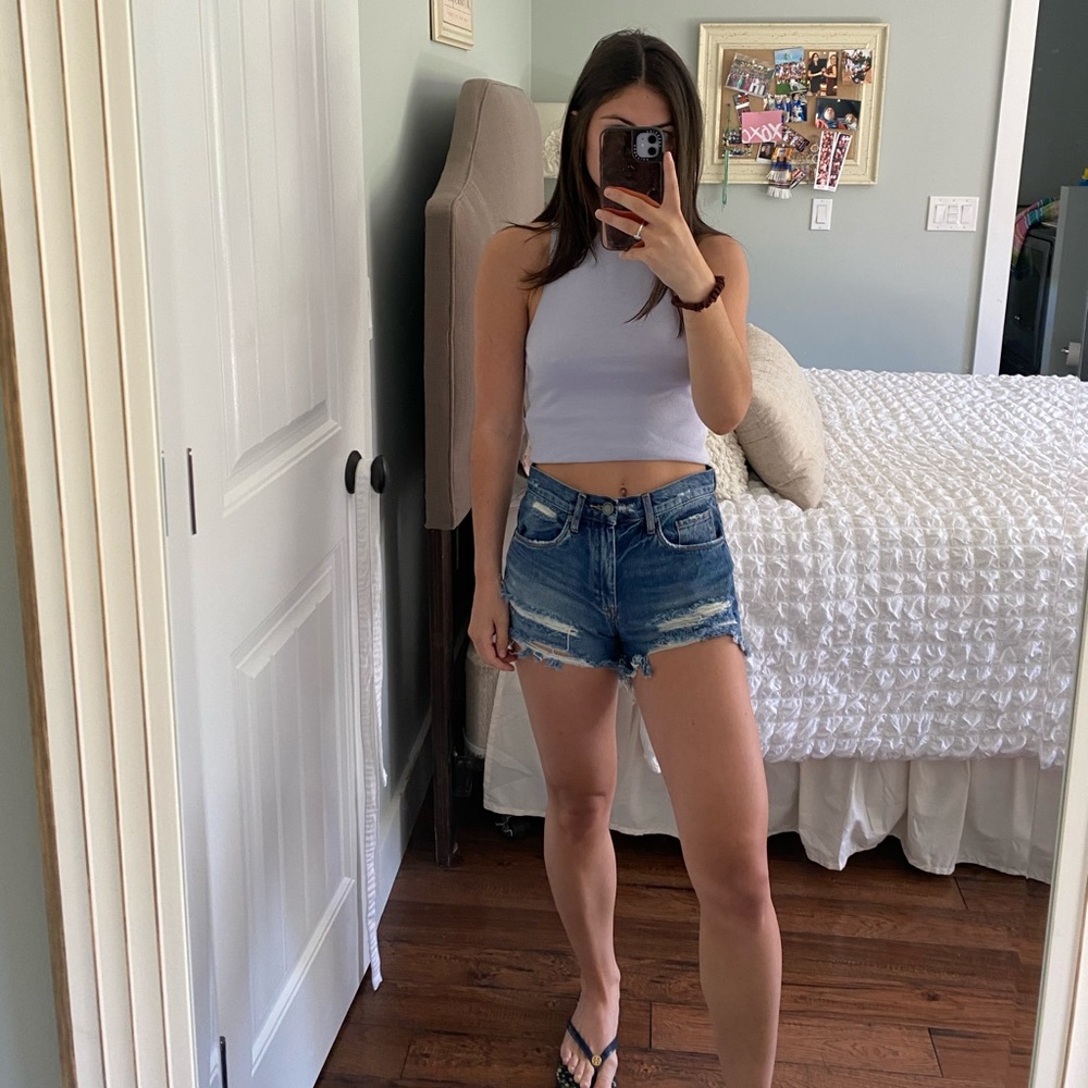 Distressed Denim Shorts